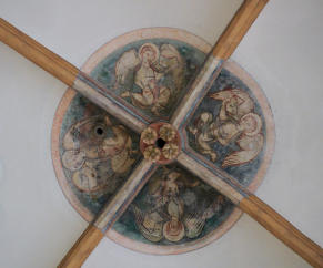 special decoration of keystones in the transept
