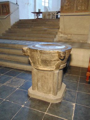 Current baptismal font